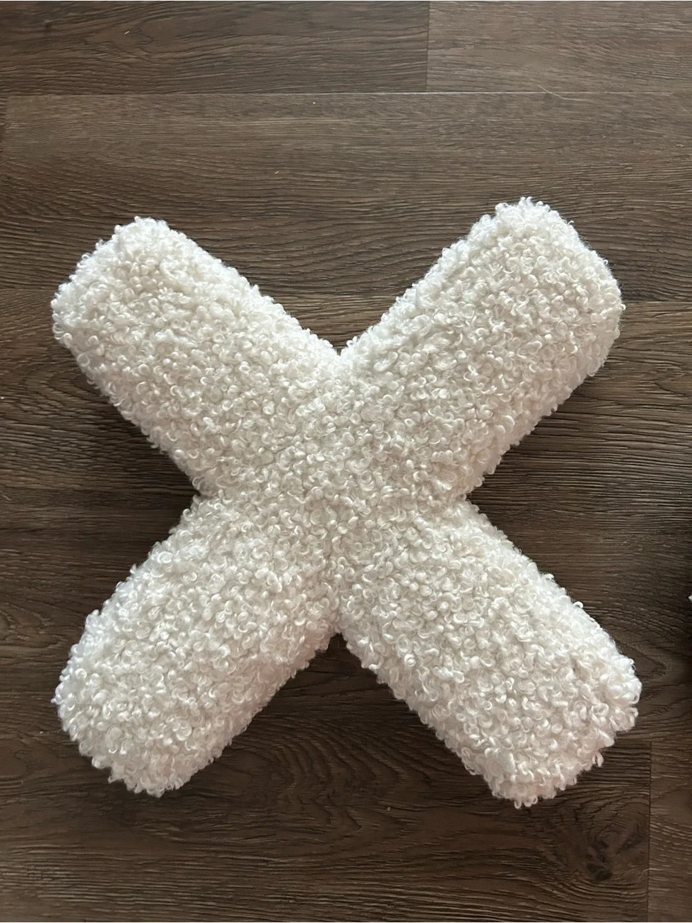 Pottery Barn White Sherpa XO and Heart Holiday Pillow